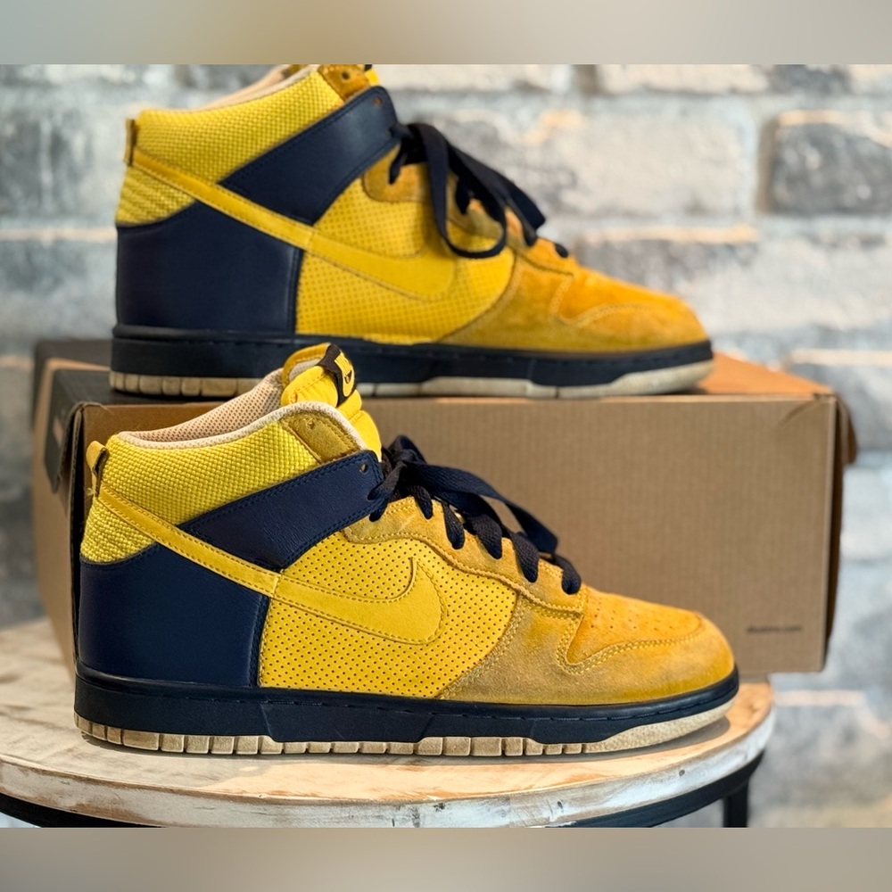 Nike Dunk High Golden State Warriors Michigan Wolverines Size 9 317982-771